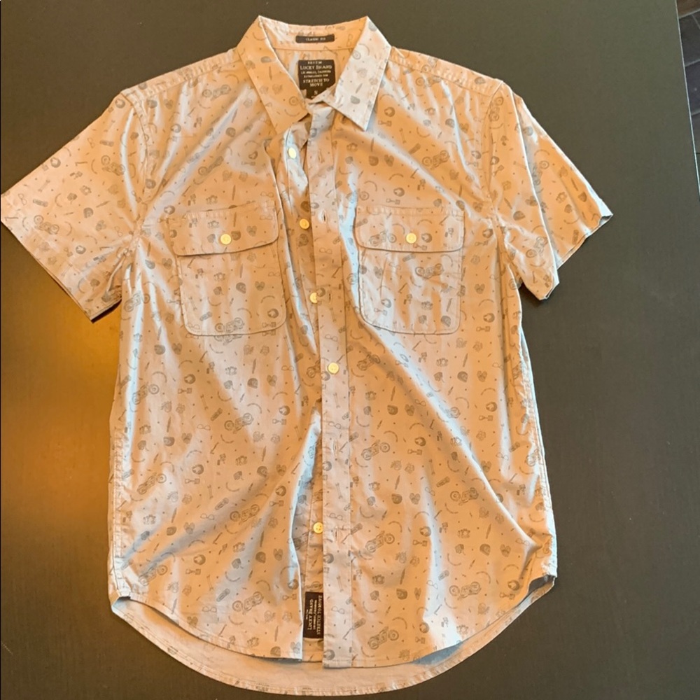 Men's Beige Short Sleeve Shirt